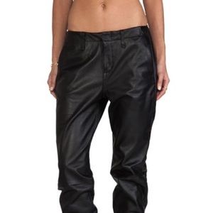 Rag & Bone Blck Leather Pajama Jogger Trouser Pant